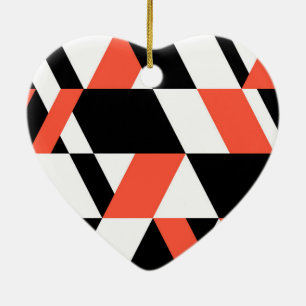 Ornamento De Cerâmica design de geometria urbana, preto-vermelho, modern