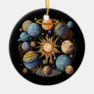 Ornamento De Cerâmica Design de Gráfico do Sistema Solar