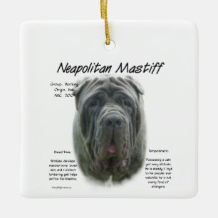 Ornamento De Cerâmica Design de História de Mastiff (cinza) napolitano
