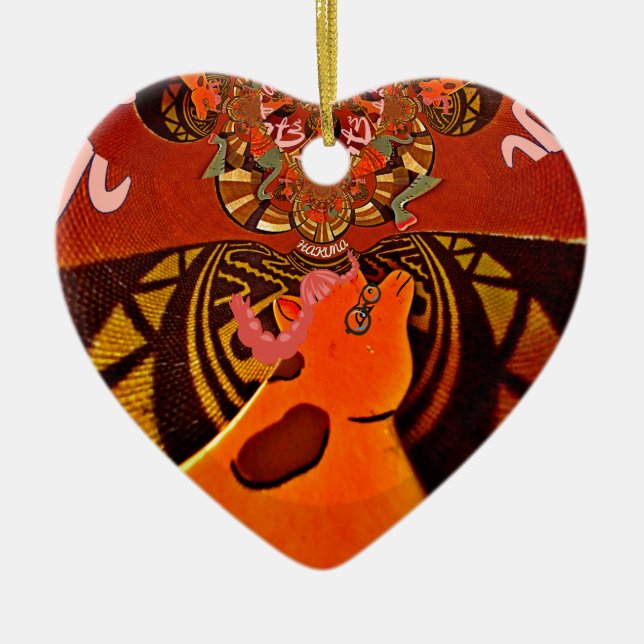 Ornamento De Cerâmica Design de imagem de Girafa engraçada (Frente)