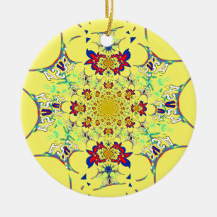 Ornamento De Cerâmica Design de Impressão de Arte com Damasco Brilhante 