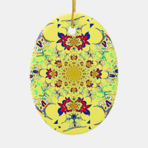 Ornamento De Cerâmica Design de Impressão de Arte com Damasco Brilhante 