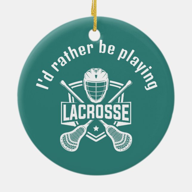 Ornamento De Cerâmica Design de Lacrosse  (Traseira)