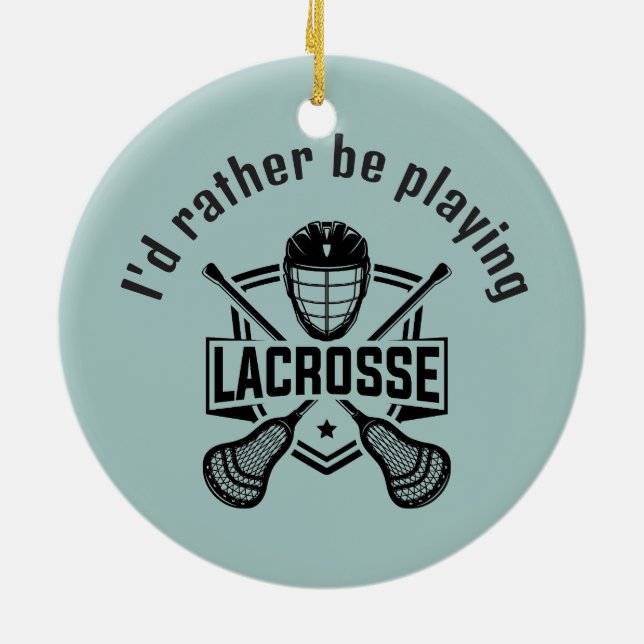 Ornamento De Cerâmica Design de Lacrosse  (Traseira)