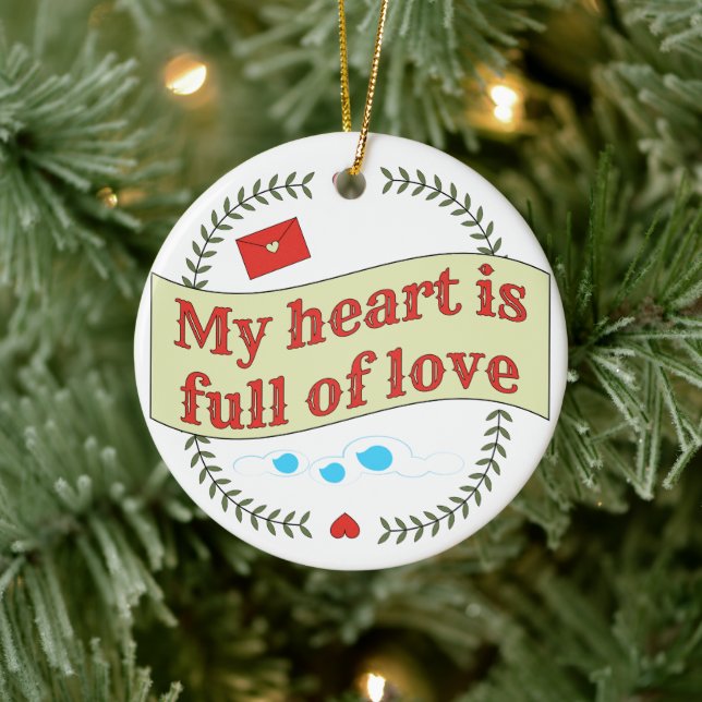 Ornamento De Cerâmica Design de Mensagem Encantadora (Árvore)