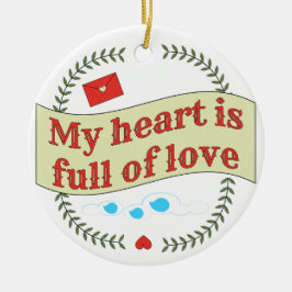 Ornamento De Cerâmica Design de Mensagem Encantadora