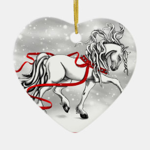 Ornamento De Cerâmica Design de Natal White Stallion