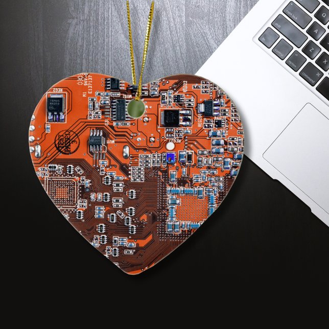 Ornamento De Cerâmica Design de Placa de Circuito PCB Laranja para Profi (Criador carregado)