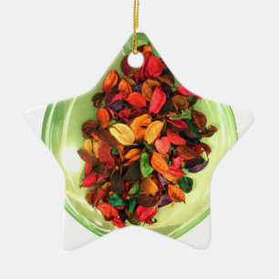 Ornamento De Cerâmica Design de rosa bonito e colorido