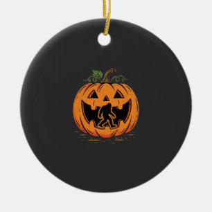 Ornamento De Cerâmica design de silhueta de abóbora de Halloween do Pé G