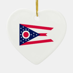 Ornamento De Cerâmica Design de Sinalizador do Estado de Ohio
