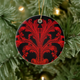 Ornamento De Cerâmica Design de Vermelho de Ombre de Vintage Única