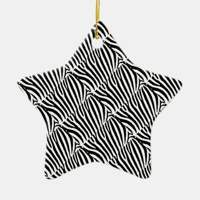 Ornamento De Cerâmica Design de Zebra em  (Frente)