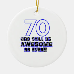 Ornamento De Cerâmica design do aniversário do 70