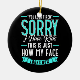 Ornamento De Cerâmica Design do Pai Mãe Relacionado com Pai e parentali