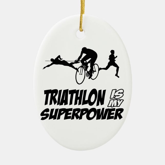 Ornamento De Cerâmica Design do Triathlon (Frente)