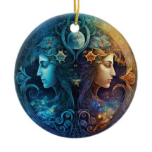 Design em Aquarela do Signo de Gêmeos do Zodíaco