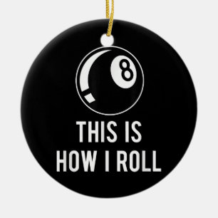 Ornamento De Cerâmica Design Funny Billiards Para Jogadores De Piscina R