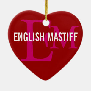 Ornamento De Cerâmica Design inglês do monograma do Mastiff