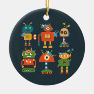 Ornamento De Cerâmica design para crianças de robôs lindos