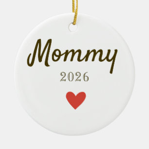 Ornamento De Cerâmica Design Personalizado de Amor de Mamãe com Ano