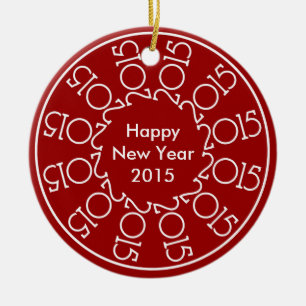 Ornamento De Cerâmica Design Personalizado do Ano Novo 2015