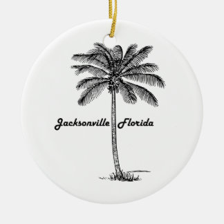 Ornamento De Cerâmica Design preto e branco de Jacksonville & de palma