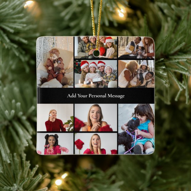 Ornamento De Cerâmica Design seu próprio Poster de Colagem de Fotos 10 (Árvore)