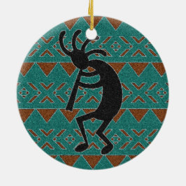 Ornamento De Cerâmica Design Tribal Kokopelli Turquoise Sudoeste