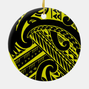 Ornamento De Cerâmica Design tribal samoano do tatuagem com spearheads