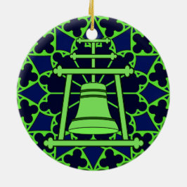 Ornamento De Cerâmica Design verde/azul de Raincross do vitral