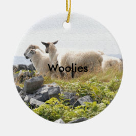 Ornamento De Cerâmica Designs Excêntricos - Ovelhas em um campo