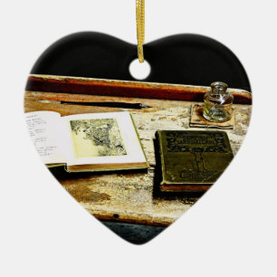 Ornamento De Cerâmica Desktop do vintage - mesa do estudante