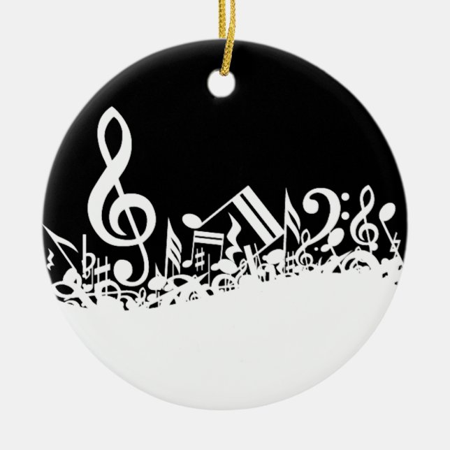 Ornamento De Cerâmica Desordem de símbolos musicais (Frente)