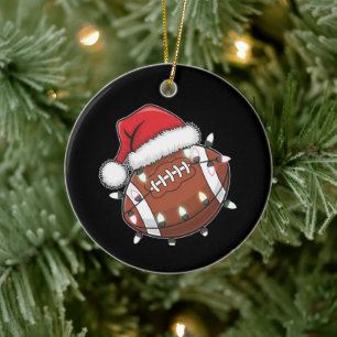 Ornamento De Cerâmica Desporto de Natal Futebol Americano de Natal Amant