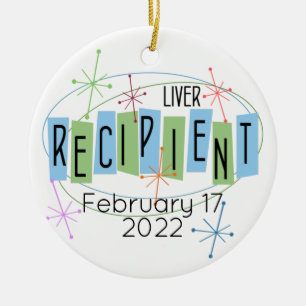 Ornamento De Cerâmica Destinatário Hepático Personalizável e Presente da