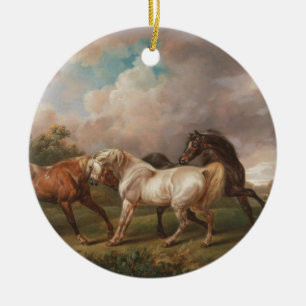 Ornamento De Cerâmica Destino dos cavalos do óleo da pintura da arte de