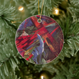 Ornamento De Cerâmica Destinos Animais de Franz Marc, Arte Cubista Vinta