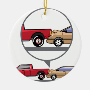 Ornamento De Cerâmica Destruição de Suv do caminhão e do vagão do