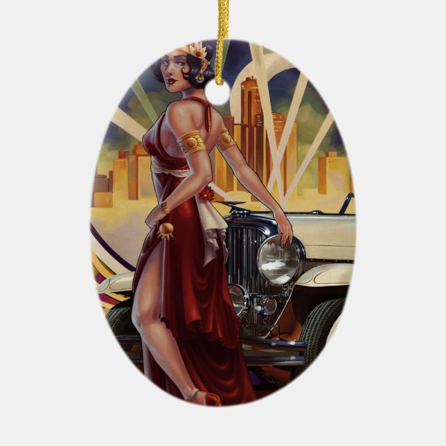 Ornamento De Cerâmica Detroit, Michigan| Motor City (Frente)