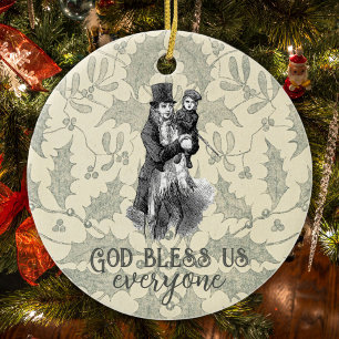 Ornamento De Cerâmica Deus abençoe a todos Dickens, Carol de Natal