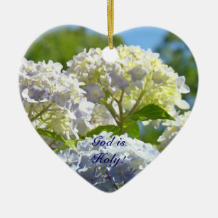 Ornamento De Cerâmica Deus é Sagrado! Dons Oranments Blue Hydrangea Flow