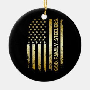 Ornamento De Cerâmica Deus Family Steelers
