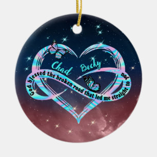 Ornamento De Cerâmica Deus Personalizado Abençoou A Estrada Quebrada Que