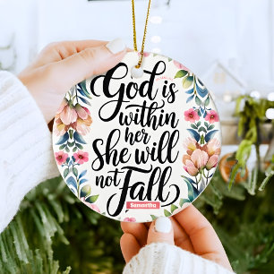 Ornamento De Cerâmica Deus Personalizado Está Dentro Dela Cristão