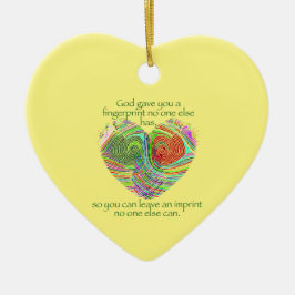 Ornamento De Cerâmica Deus Te Deu Uma Impressão Digital