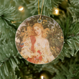 Ornamento De Cerâmica Deusa das Flores e Blossomos, Flora por Morgan