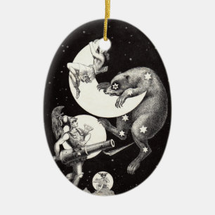 Ornamento De Cerâmica Deusa Lunar Celestial Antiga & Ursa Maior