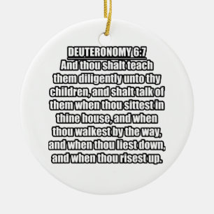 Ornamento De Cerâmica Deuteronômio 6:7 KJV Versículo da Bíblia