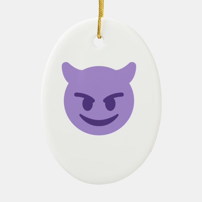 Ornamento De Cerâmica devil emoji (Frente)